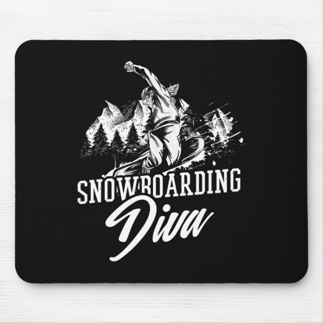 Tapis De Souris Snowboard Diva Hiver libre (Devant)