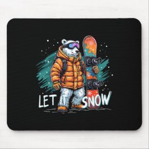 Tapis De Souris Snowboard Ours polaire Hiver Amusant Arctic Advent