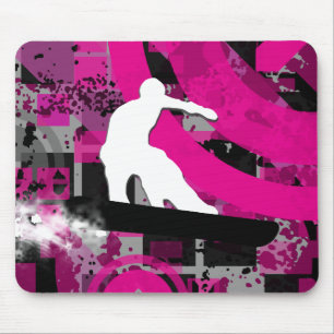Tapis De Souris snowboard. piste en poudre.
