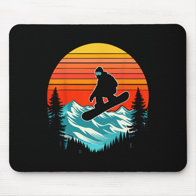 Tapis De Souris Snowboard Retro Snowboard Snowboard Extreme S (Devant)