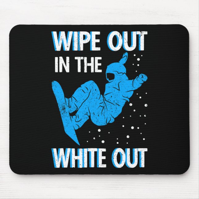 Tapis De Souris Snowboard Se Balader Dans La Station De Ski White  (Devant)