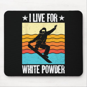 Tapis De Souris Snowboard Snowboard Équipement Je Vis Pour White P