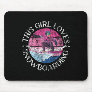Tapis De Souris Snowboard Snowboard Girl Vintage Rétro Ce Gir
