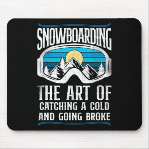 Tapis De Souris Snowboard Snowboard Vintage Retro Goggings