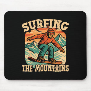 Tapis De Souris Snowboard Snowboard Vintage Retro Surf Le M