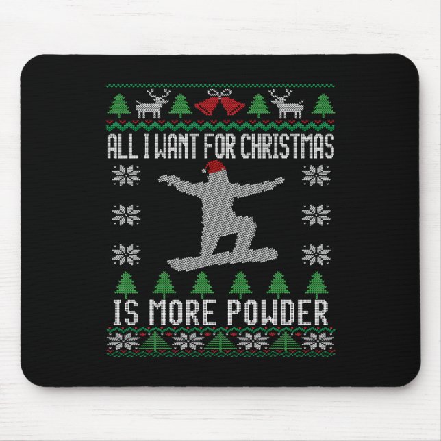 Tapis De Souris Snowboard Vilain Noël Snowboard Cadeau Snowboa (Devant)