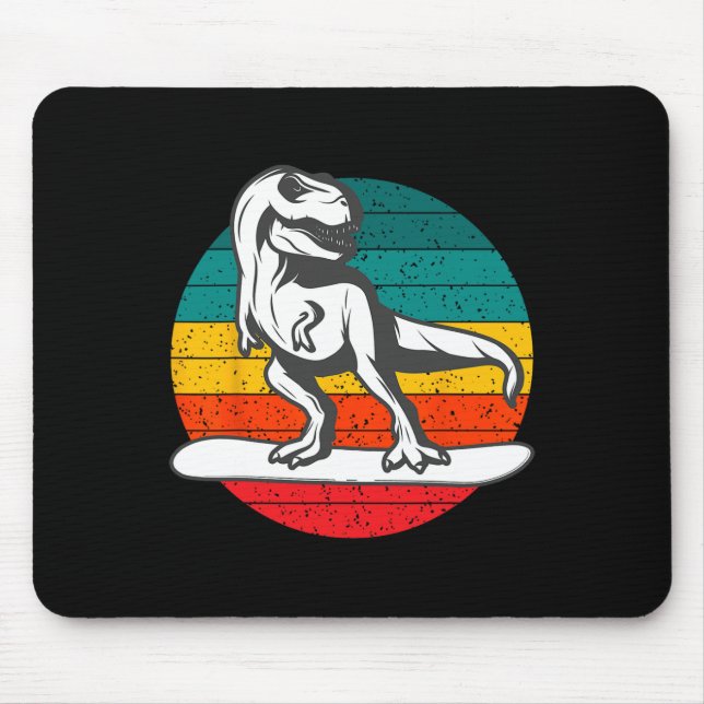 Tapis De Souris Snowboarder Dinosaur Snowboard Winter Sports Snowb (Devant)