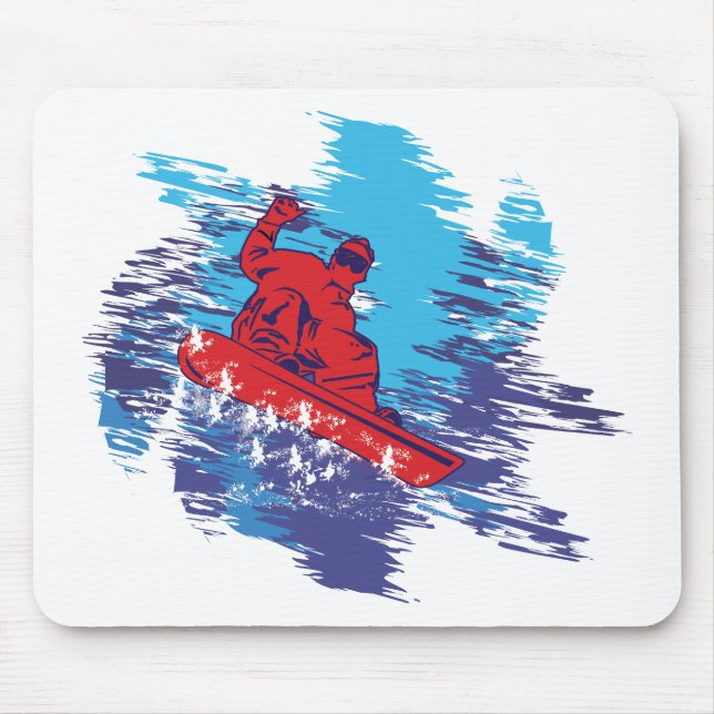 Tapis De Souris Snowboardeur cool (Devant)