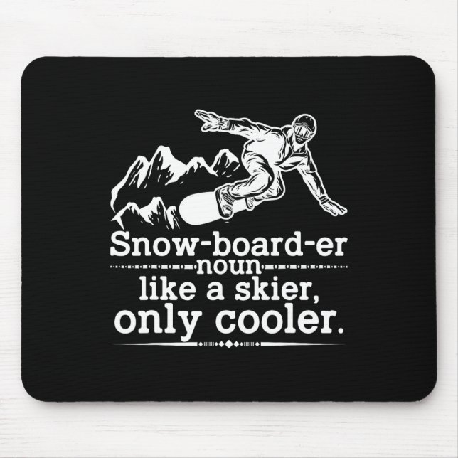 Tapis De Souris Snowboardeur Définition Funny Snowboard Winter S (Devant)