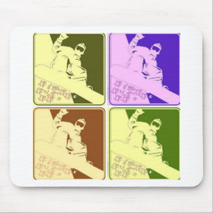 Tapis De Souris Snowboardeur/Pop Art