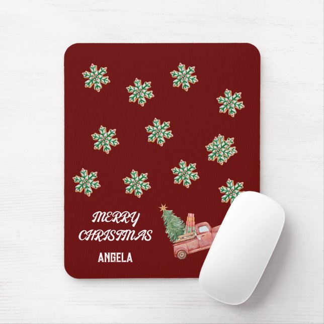 Tapis De Souris Snowflake Noël Souris Pad (Avec souris)