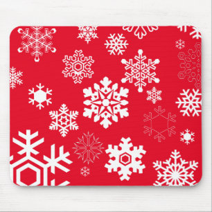 Tapis De Souris Snowflakes blanc - Couleur Arrière - plan personna