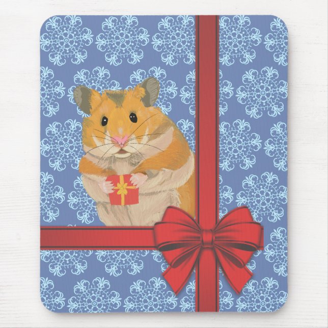 Tapis De Souris Snowflakes Christmas Hamster (Devant)