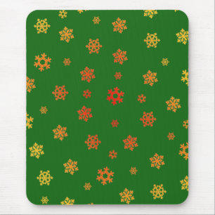 Tapis De Souris Snowflakes (Rouge et Or) [Motif de Noël]