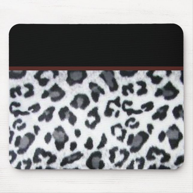 Tapis De Souris snowleopard avec l'équilibre noir (Devant)