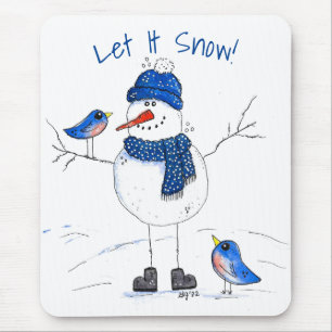 Tapis De Souris Snowman à longue jambe