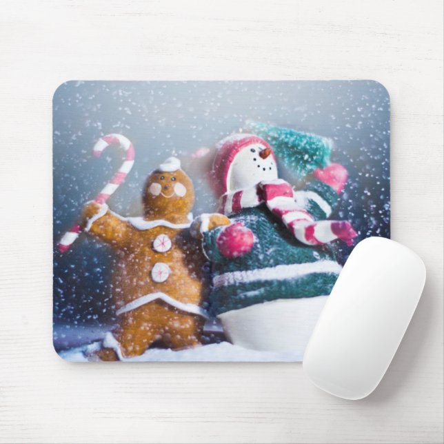 Tapis De Souris Snowman and gingerbread (Avec souris)