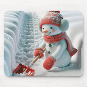Tapis De Souris Snowman Avec Chaussure Rouge