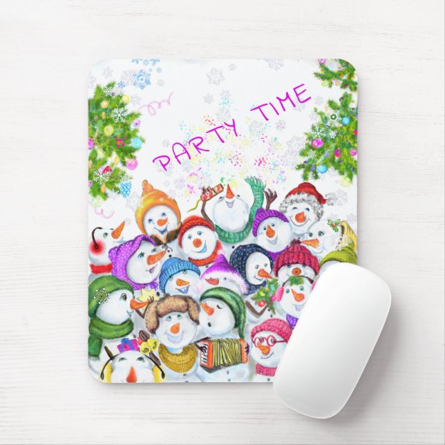 Tapis De Souris Snowmans de Noël Pad (Avec souris)