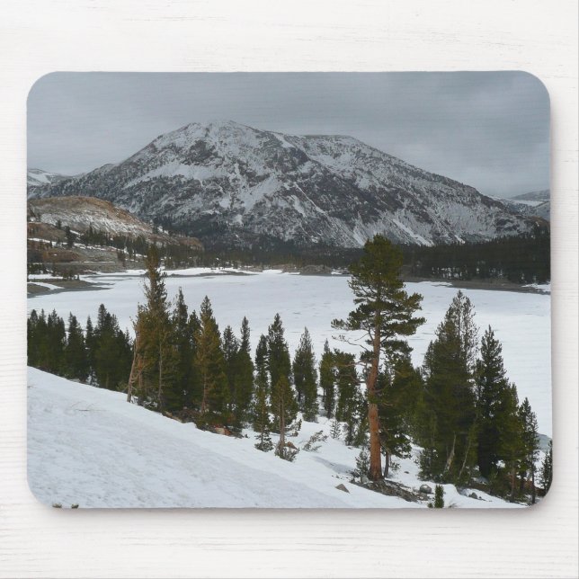 Tapis De Souris Snowy Ellery Lake California Winter Photographie (Devant)
