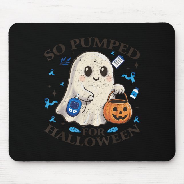 Tapis De Souris So Pumped Halloween T1d Cute Ghost Type 1 Diabetes (Devant)
