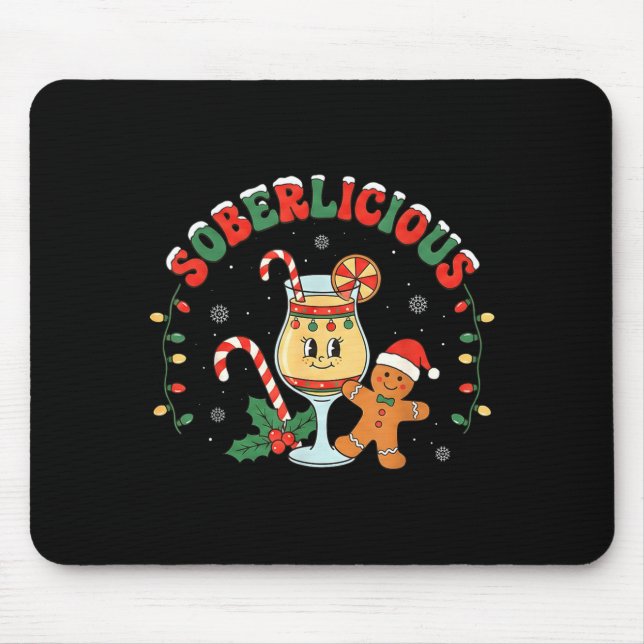 Tapis De Souris Soberlicious Sobre Drôle de Sobriété Récupération  (Devant)