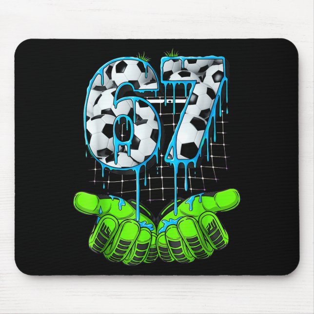 Tapis De Souris Soccer 67 Six Seven Funny Gen Alpha Meme  (Devant)
