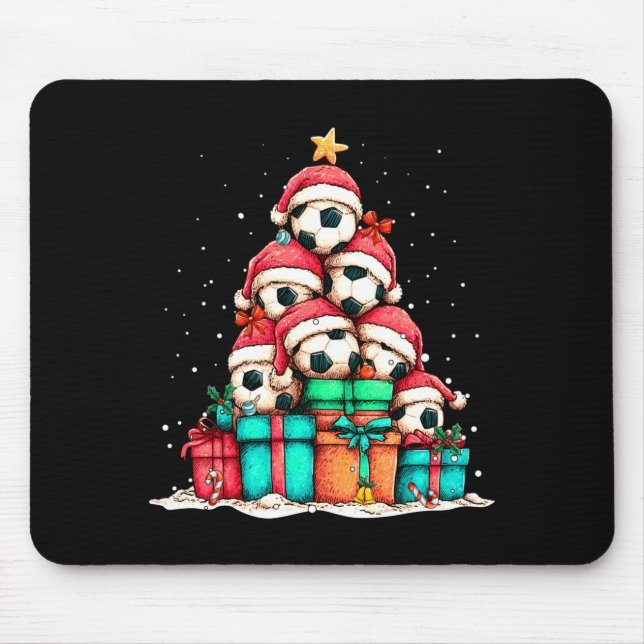 Tapis De Souris Soccer Ball Player Le Christmas Tree Xmas Long Sle (Devant)