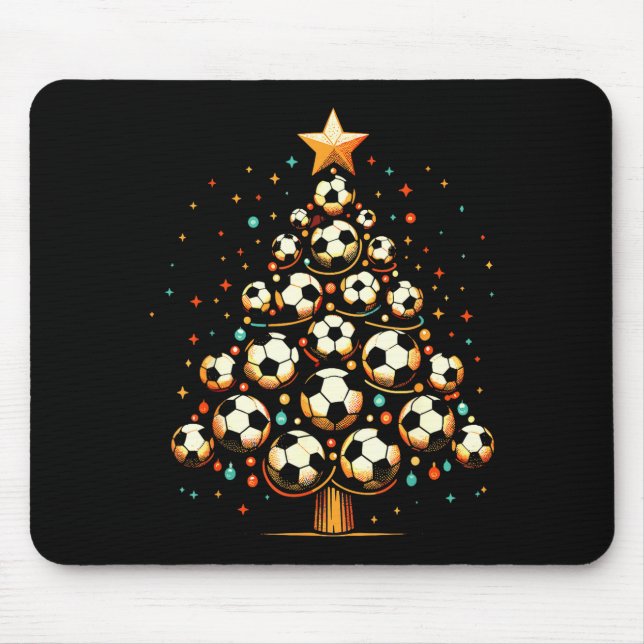 Tapis De Souris Soccer Christmas Tree Santa Xmas Girls Boys Men Ki (Devant)
