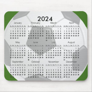 Tapis De Souris Soccer Design 2024 Calendrier Mousepad