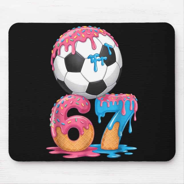 Tapis De Souris Soccer Drip Number 67 Boys Soccer Player 67  (Devant)