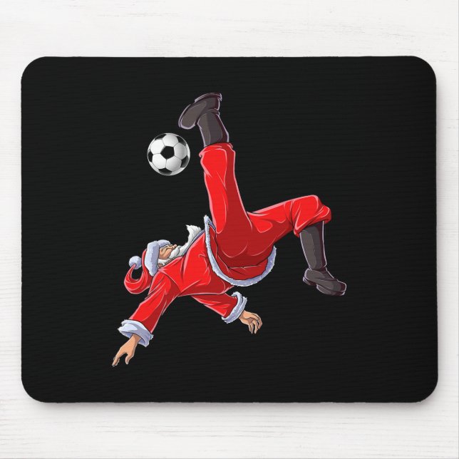 Tapis De Souris Soccer Noël Père Noël Vélo Kick Xmas Garçons Homme (Devant)