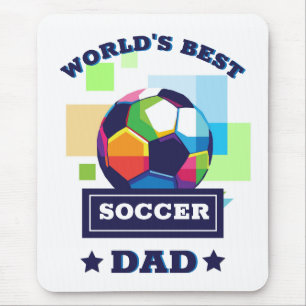 Tapis De Souris Soccer papa texte coloré fête des pères sports