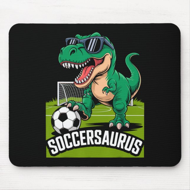 Tapis De Souris Soccersaurus Dinosaur T-rex Soccer Goalie Player F (Devant)