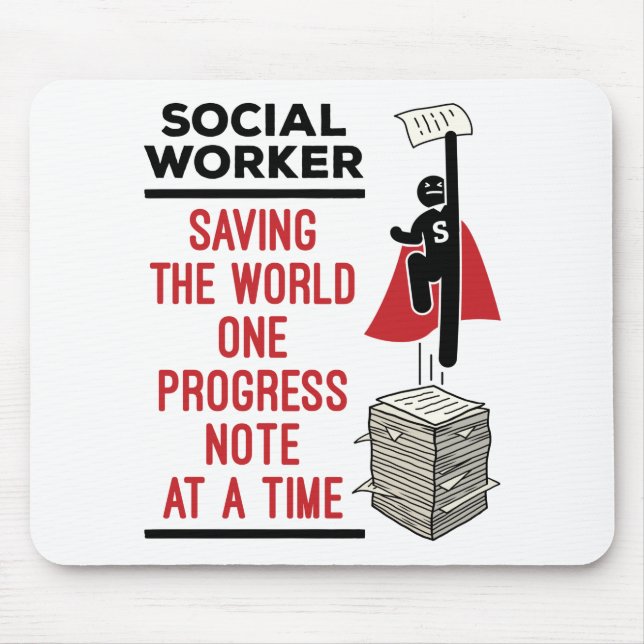 Tapis De Souris Social Worker Fundy Progress Note Travail social (Devant)