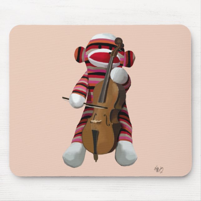 Tapis De Souris Sock Monkey et Cello 2 (Devant)