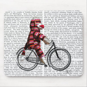 Tapis De Souris Sock Monkey on Bicycle