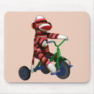 Tapis De Souris Sock Monkey Tricycle