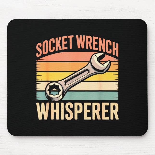 Tapis De Souris Socket Wrench Whisperer Retro Mechanic Crew Auto T (Devant)