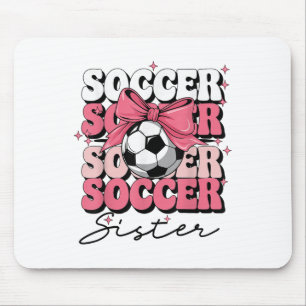 Tapis De Souris Soeur de soccer super Coquette Bow Soccer