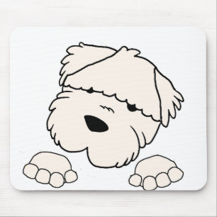 Tapis De Souris soft coated wheten terrier peeking
