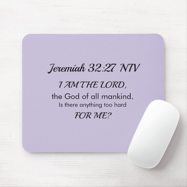 Tapis De Souris Soft Purple Inspirational Bible Verse Power of God (Avec souris)