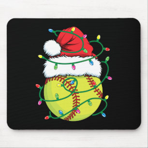 Tapis De Souris Softball Avec Chapeau de Père Noël Hommes Garçons
