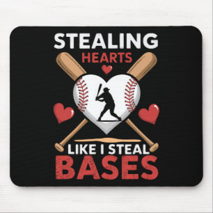 Tapis De Souris Softball Baseball Voler Coeurs Comme Je Voler Bas