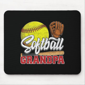 Tapis De Souris Softball grand-père softball joueur Jour de jeu Pè