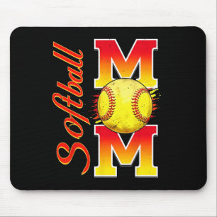 Tapis De Souris Softball Maman Funny Baseball Maman Fête des Mères