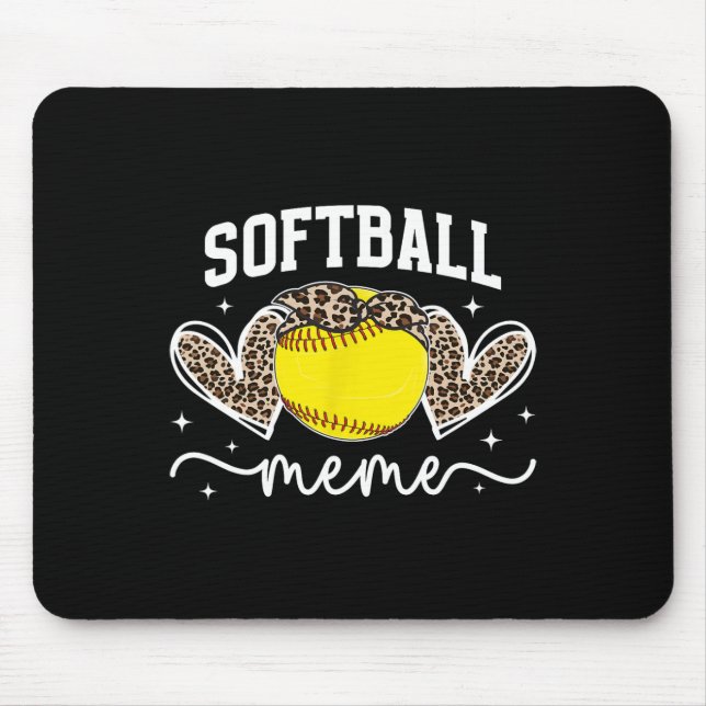 Tapis De Souris Softball Meme Heart Grandma Meme Of A Softball Pla (Devant)