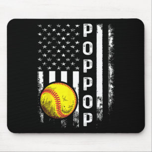 Tapis De Souris Softball Poppop Drapeau Américain Hommes Femmes Vi