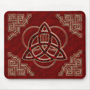 Tapis De Souris Soie de rouge de Triquetra
