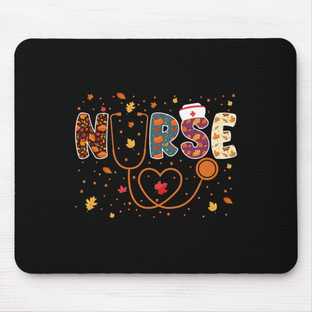 Tapis De Souris Soins infirmiers Thanksgiving Day Stethoscope Fall (Devant)